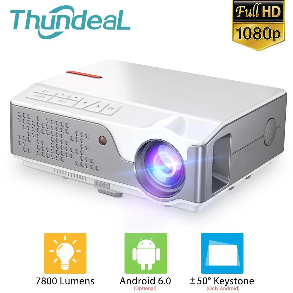 1080p projector ThundeaL Full HD 1080P  TD96 TD96W Projetor Movie Projector LED Wireless WiFi Android Multi-Screen Beamer 3D Video Proyector smartphone projector