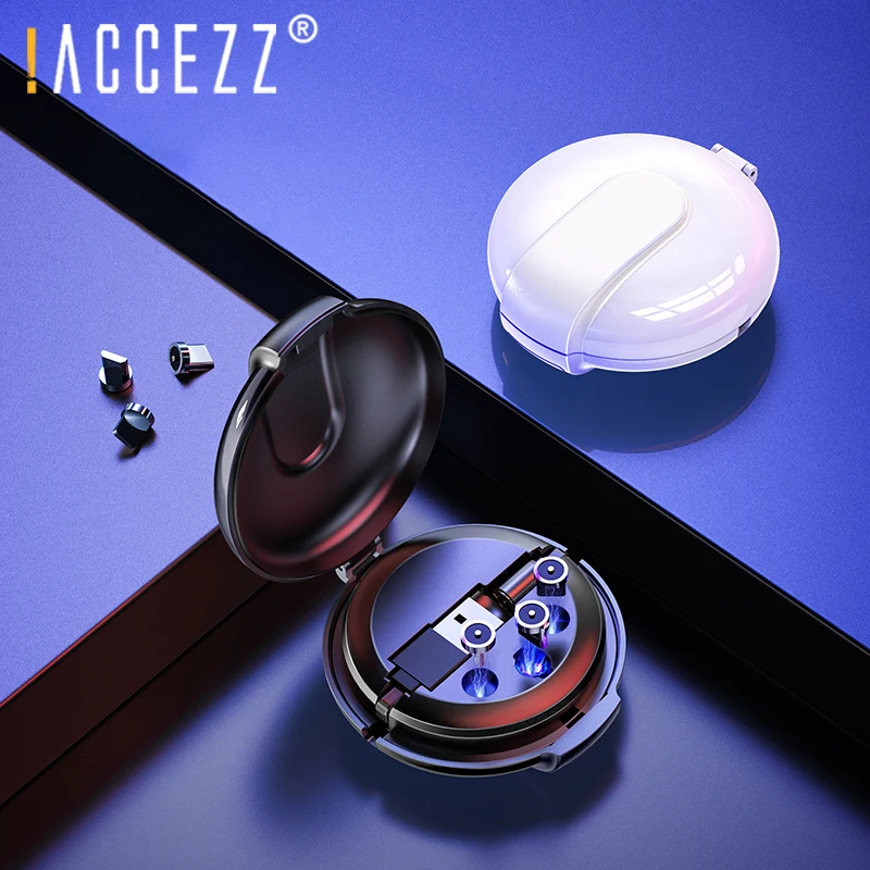 ACCEZZ 1 комплект Магнитный USB кабель для быстрой зарядки для iPhone X XS 11 Pro Max samsung Lighting Micro usb type-C Магнитный зарядный шнур