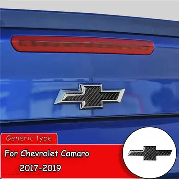

Car styling Carbon Fiber Sticker for Chevrolet Camaro 2017-2019 Car Trunk logo label Frame Cover Sticker