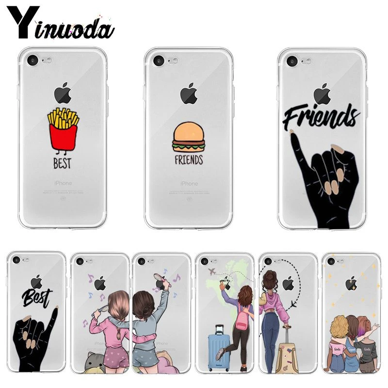 iphone 8 wallet case Bff Best Friends Forever Couples TPU Soft Silicone Phone Case For iPhone 11 6 6s 7 8 Plus 11 Pro XS Max XR SE 2020 funda Cover iphone 7 case