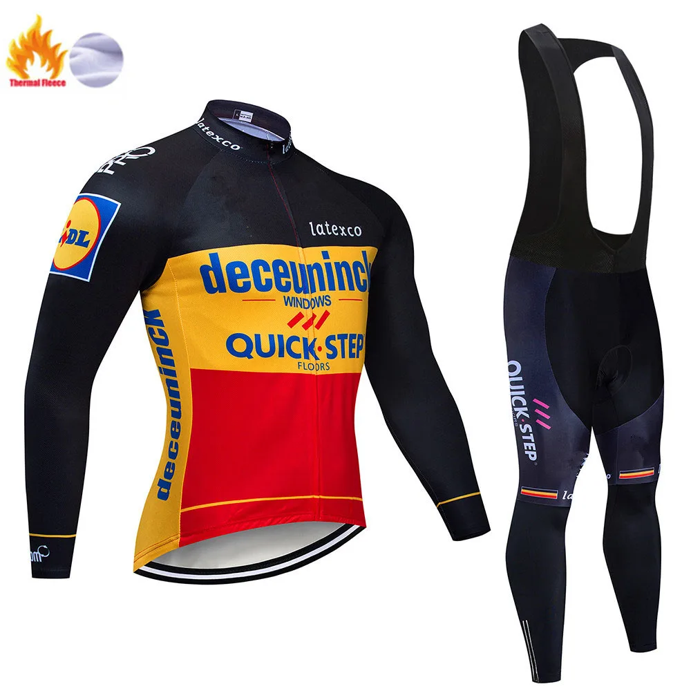 Быстрый шаг Велоспорт Джерси 19D Bib набор Belgium велосипедная одежда мужская зимняя термальная флисовая велосипедная Одежда для велоспорта - Цвет: Cycling suit