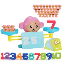 Montessori matemática brinquedo digital macaco balança de equilíbrio aprendizagem brinquedos educativos crianças balanceamento escala número jogo de tabuleiro crianças