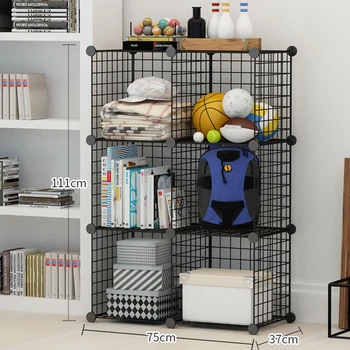 

Storage Rack Black Desk Organizing Bookrack Simply Constructed Steel Wire Mesh Store Cube Storage Rack New Modern Desk Organizer