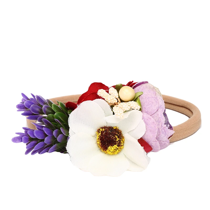 

Baby Headband Cute Fake Flower Nylon Hair Bands For Kids Artificial Floral Elastic Hair Headwear For Infant Gift