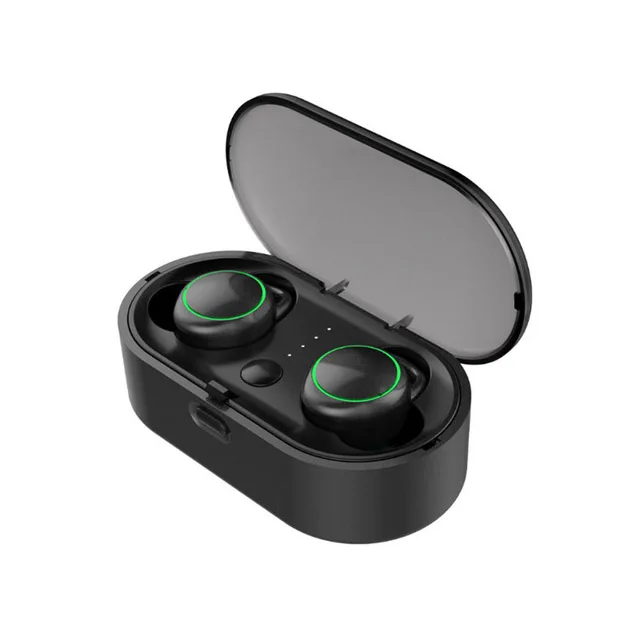Black TWS наушники Bluetooth гарнитура вкладыши беспроводные наушники Handsfree HiFi вызов Сенсорное управление для iPhone Mi huawei samsung наушники - Цвет: Black