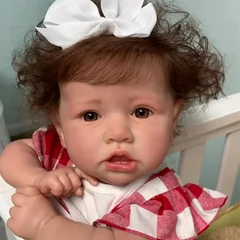 

55CM Full Silicone Reborn Baby Toy Realistic Crooked Mouth Reborn Baby Doll Lifelike Boneca Newborn Doll Toys For Children Gift