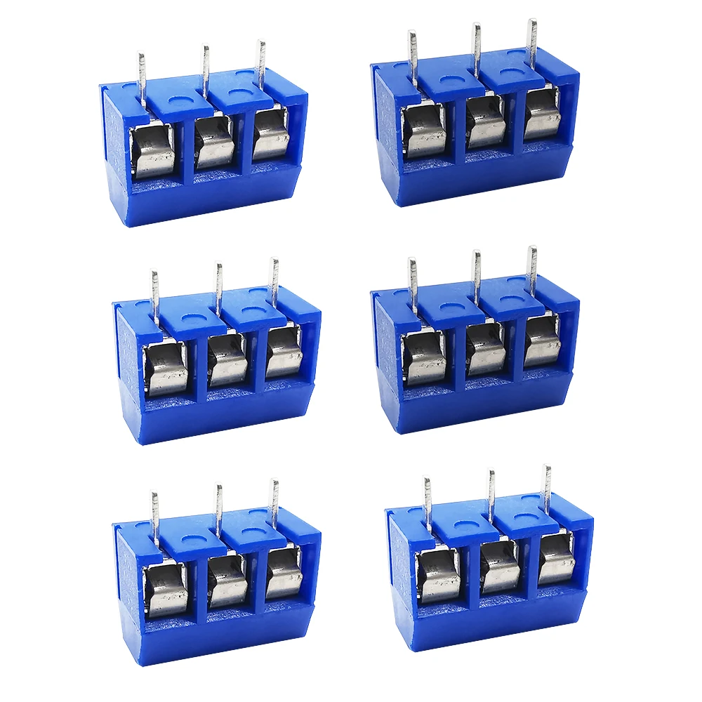 5-50Pcs KF301-2P KF301-3P 5mm PCB Screw Terminal Block KF301 2 Pin 3 Pin Wire Connector Straight Needle Blue screw terminal block