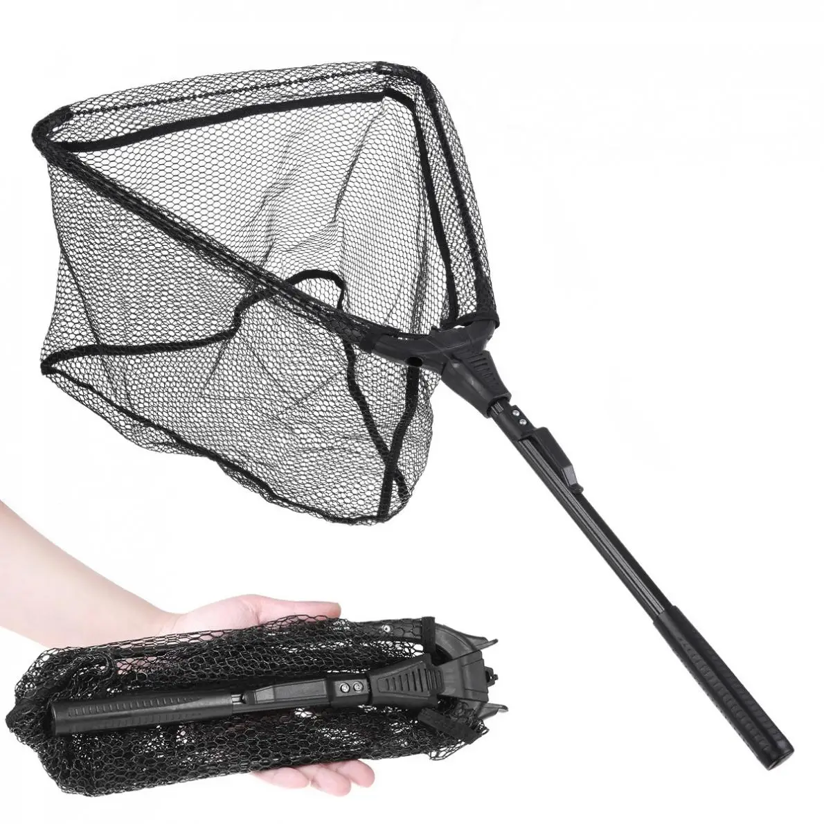 

Folding Fishing Net Length 60cm Retractable Telescoping Aluminum Alloy Pole Landing Net Fishing Net