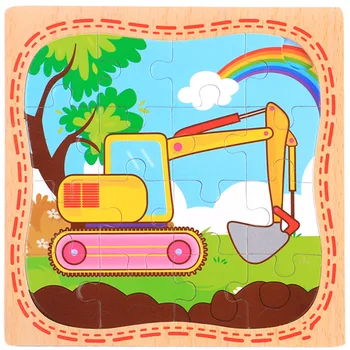 

16 Pcs Paper Puzzle Toys Baby Cartoon Animals Learning Educational Toys for Children Gift