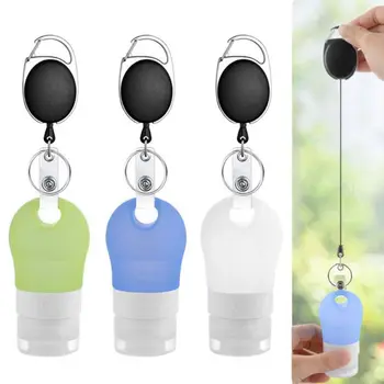 

Silicone Travel Bottle With Telescopic Carabiner Hooks Refillable Leakproof Reusable Hand Sanitizer Containers Empty Bottles
