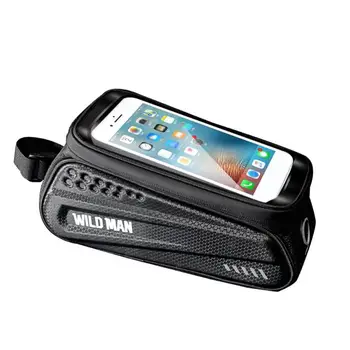 

WILD MAN Waterproof MTB Bicycle Phone Bags Touch Screen Bike Top Tube Pouch