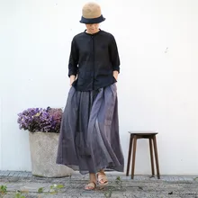 Осенняя художественная Однотонная юбка-пачка с оборками, эластичная плиссированная юбка, расклешенная юбка, юбка-полукомбинезон 190728