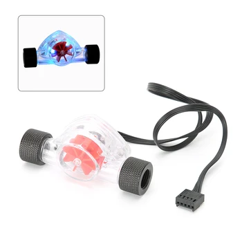

Water Flow Indicator G1/4 Thread with RGB LED Lights 12V 4-pin Water Flow Meter O-shape-ring Design for PC Water Cooling System