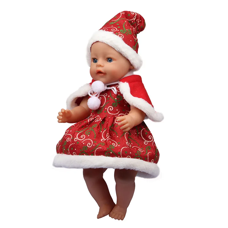 43 Cm Baby New Born Doll Clothes Wool Cute Santa Claus, Tree, Elk Christmas Clothes Suit For American 18 Inch Girl Doll Toy Gift