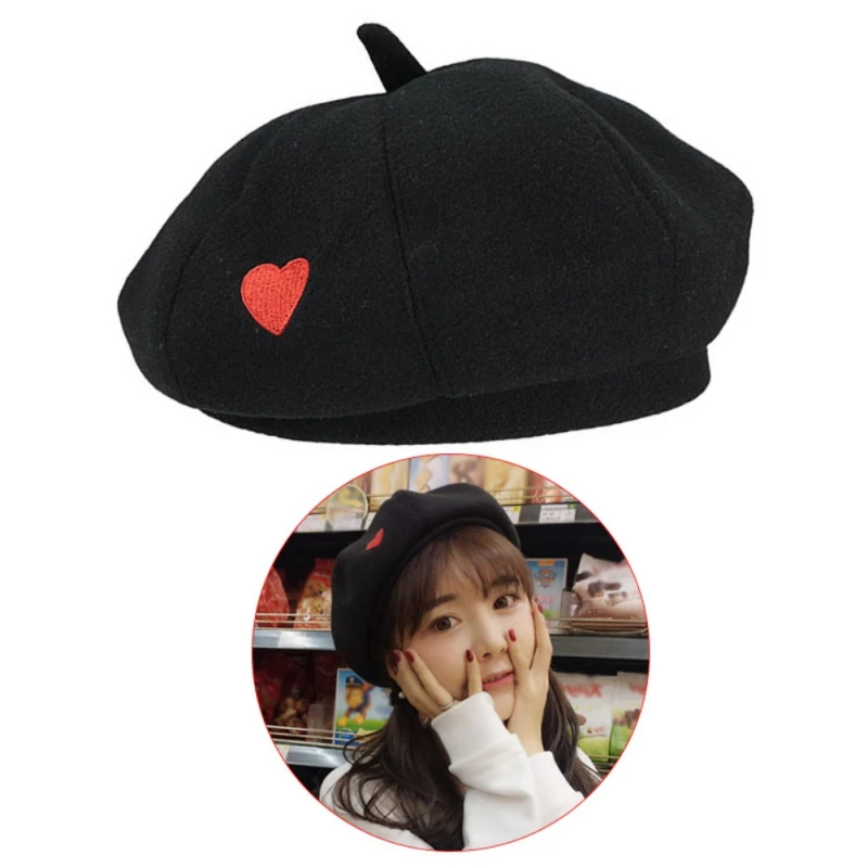Beret Cap Lady Spring Winter Berets Hat Painter Style Hat Women Vintage Berets Solid Color Caps Female Bonnet Warm Cap