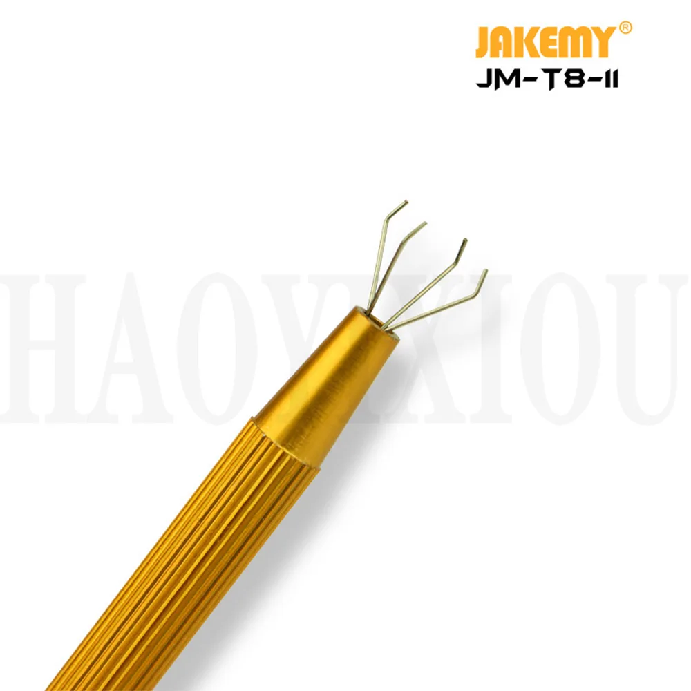 

Jakemy JM-T8-11 Precision Parts Grabber IC Chip Components Catcher Clamping Clip Pick Up Tools Four Claw Hold Tightly Hand Tools