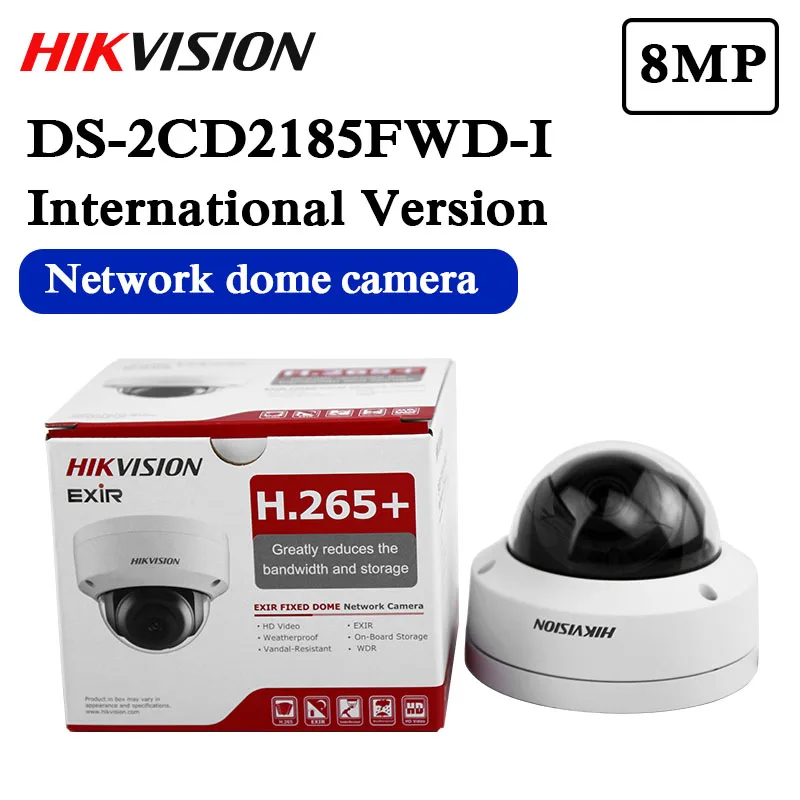 

In stock english version Free shipping DS-2CD2185FWD-I 8MP Network Dome Camera 120dB Wide Dynamic Range H.265 camera