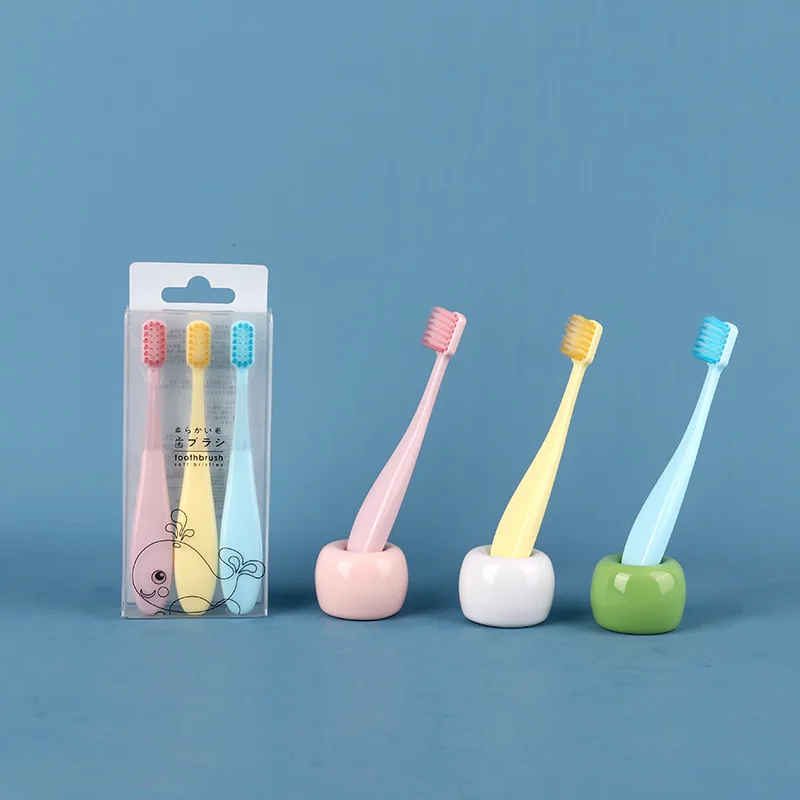 Маленькая зубная щетка для детей 2-6 лет, Толстая ручка, мягкая щетина зубной щетки ярких цветов для детей, щетка для отбеливания зубов