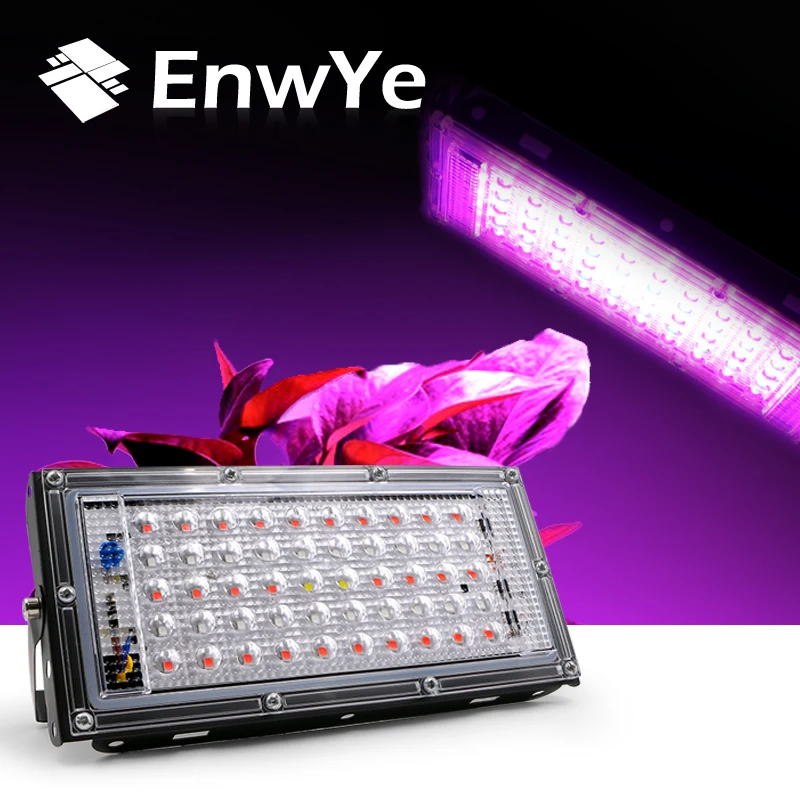 

EnwYe 50W Plant Growth Light Greenhouse Plant Hydroponics LED Plant Floodlight AC 220V Plant Spotlight