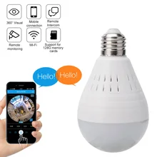 BORUiT 360 grados luz LED 960P inalámbrico panorámico seguridad del hogar WiFi cámara IP visión nocturna ojo de pez E27 bombilla de luz Cam(China)