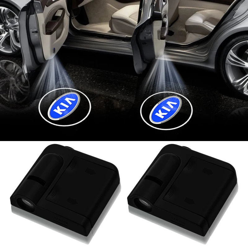 

2pcs Car Logo LED Door Welcome Logo Light for KIA K2 K3 K5 Sorento Sportage R Rio Soul Cap Auto Badge Car Accessories Interior