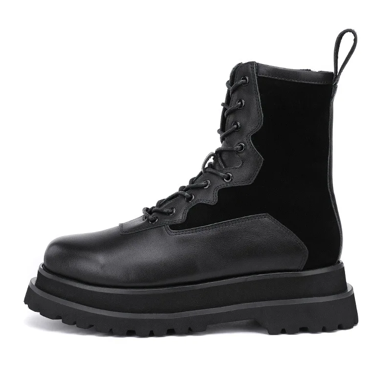 Mens Boots and Luxury Shoes Autumn Winter British Retro cowhide Cowboy Boots Mens Cowhide Genuine Leather British Short Boots