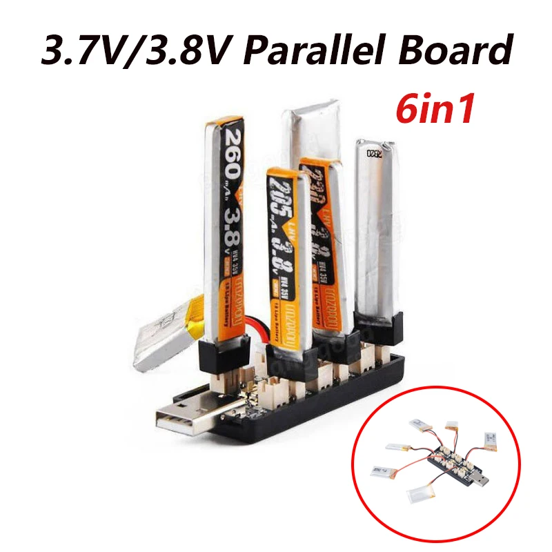 Chargeur USB 6 canaux pour micro drones avec connecteurs multiples et indicateurs LED