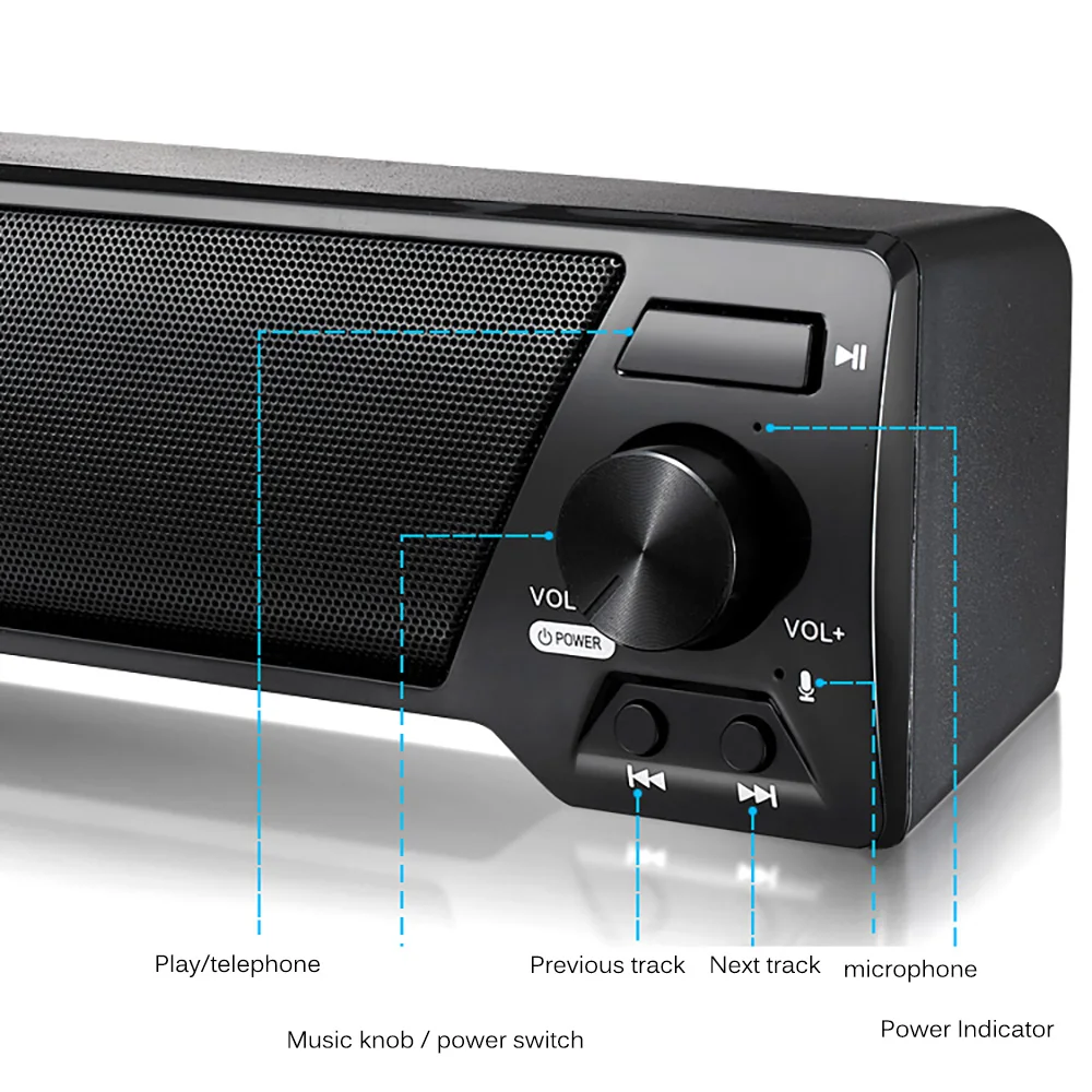 Bluetooth Саундбар беспроводной высококачественный громкоговорители 3D стерео LP09 резонирующий корпус сабвуфера длинный домашний кинотеатр вращающийся переключатель