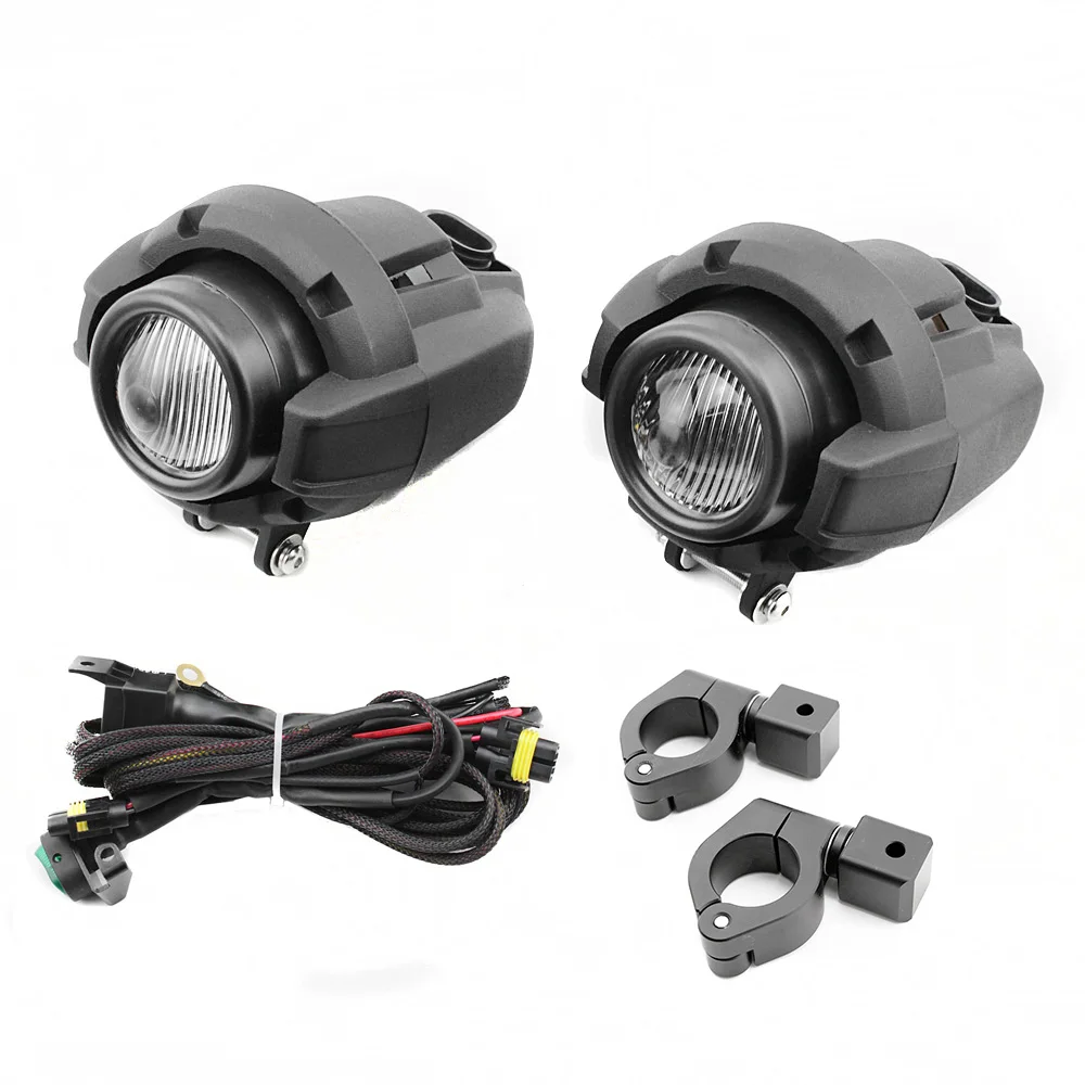 

Universal Front General Brightness Headlight Aux Lights Combination Fog Lamp Assembly 25mm Bracket Supporter