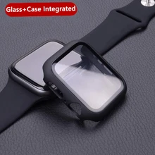 Tempered Case+film For Apple Watch 5 4 44mm 40mm iWatch 3 2 1 42mm 38mm Screen Protector+cover bumper apple watch Accessories