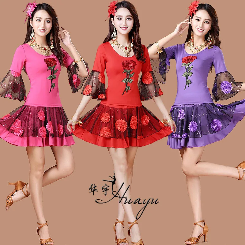 

2019 Spring And Summer Square Dance New Style Clothing Women's Adult Dance Game Table Performance Set Hy2229