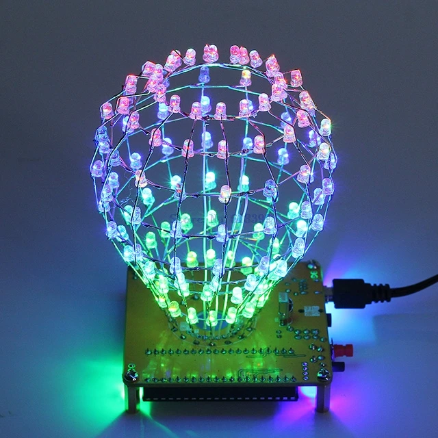 

A7-- RGB LED Cubic Ball DIY Kit Colorful LED Light Cube Cubic Ball with Shell Creative Electronic Kit Remote Control