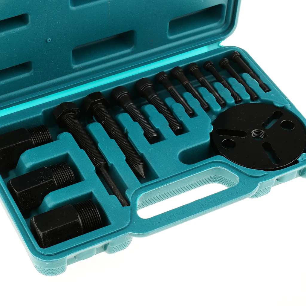 Najtaniej 14 sztuk sprężarka klimatyzacji samochodowej sprzęgło A C ściągacz zestaw narzędzi do usuwania A C sprzęgło sprężarki Remover instalator ściągacz zbyt