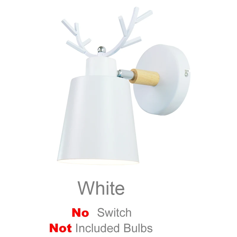 White no switch Скандинавские деревянные настенные светильники прикроватная настенная лампа E27 современный бра настенный светильник для спальни macaroon 5 цветов 85-285 в с выключатель с цепочкой - Цвет абажура: White no switch