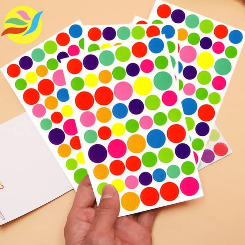 5Pcs/lot Colorful Circle Stickers Scrapbook Planner Memo Stationery DIY Diary Album Phone Stickers Kids Toy afbeelding