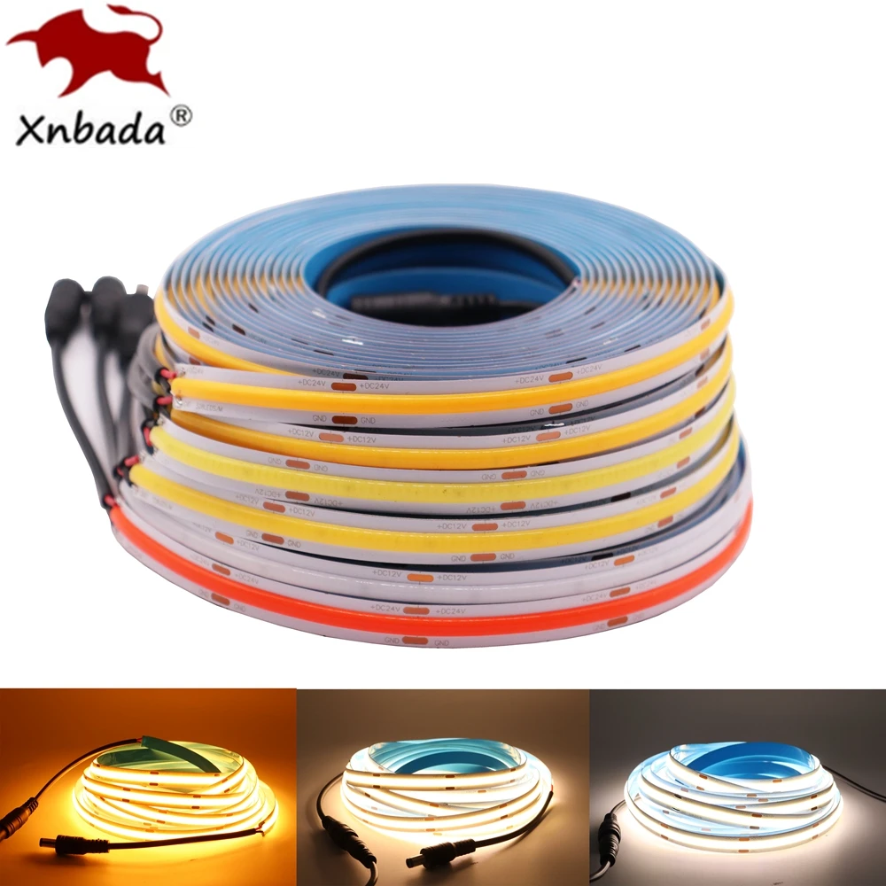 Светодиодная лента RA90 гибкая LED полоска высокой плотности с COB матрицей 384 528