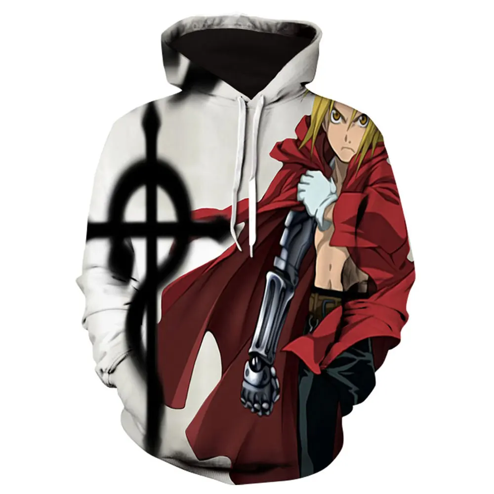

New 3D Fullmetal Alchemist Men Women Hoodies Fashion Casual Cosplay Hoodie Autumn Winter Funny Streetwear Sweatshirt Mens Coat