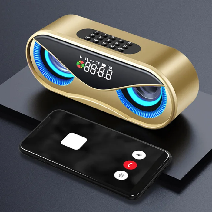 Сова Bluetooth динамик двойной динамик Будильник Мини-стереоколонка OUJ99