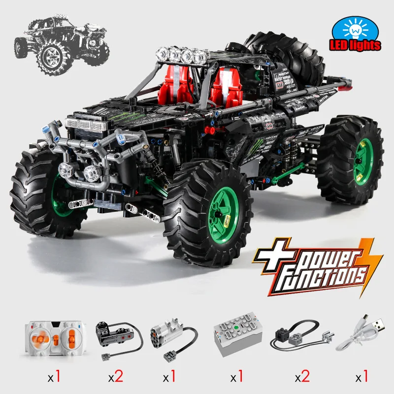 

High Tech Technical Monster Motors RC Off-Road Racer Building Blocks Assembling Model City Moc Idea Car Brick Kids Toys Gift Set