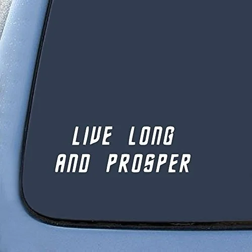 Live Long Prosper-Spock Vulcan Наклейка на окно ноутбука "