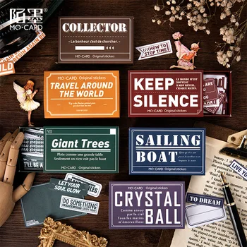 

60pcs/box Vintage Writable Label Series Matchbox Stationery Stickers DIY Paper Stickers For Decoration Diary Scrapbooking