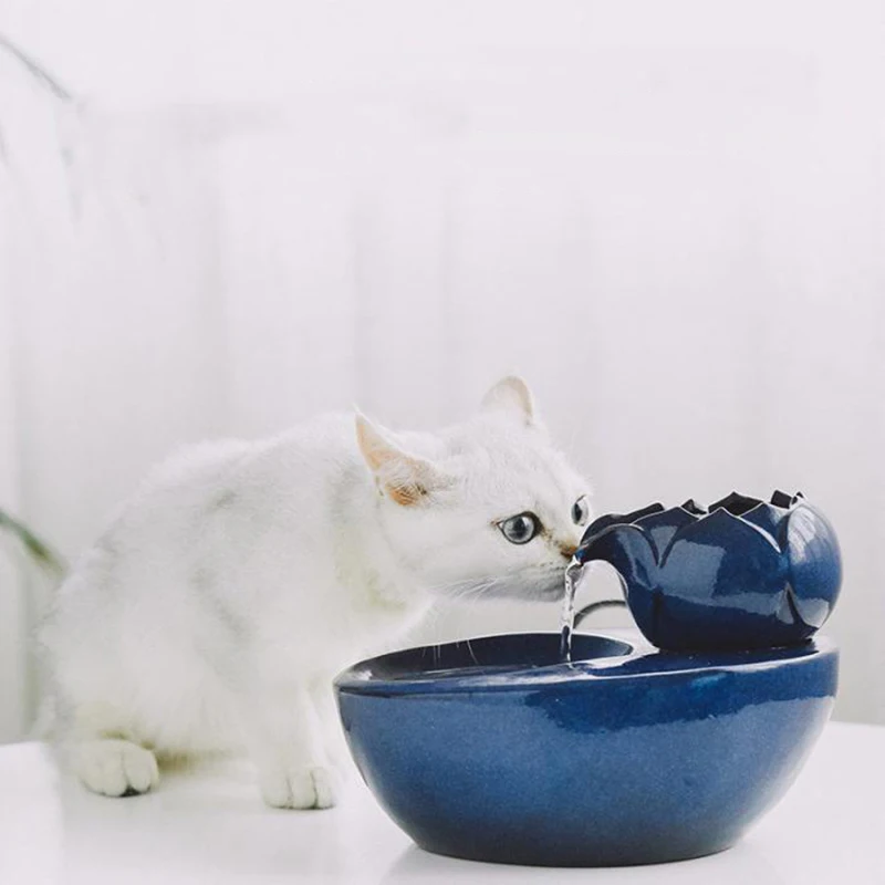 HHO-Cat керамический фонтан для воды автоматический питомец питьевой фонтан тихий Электрический диспенсер для воды
