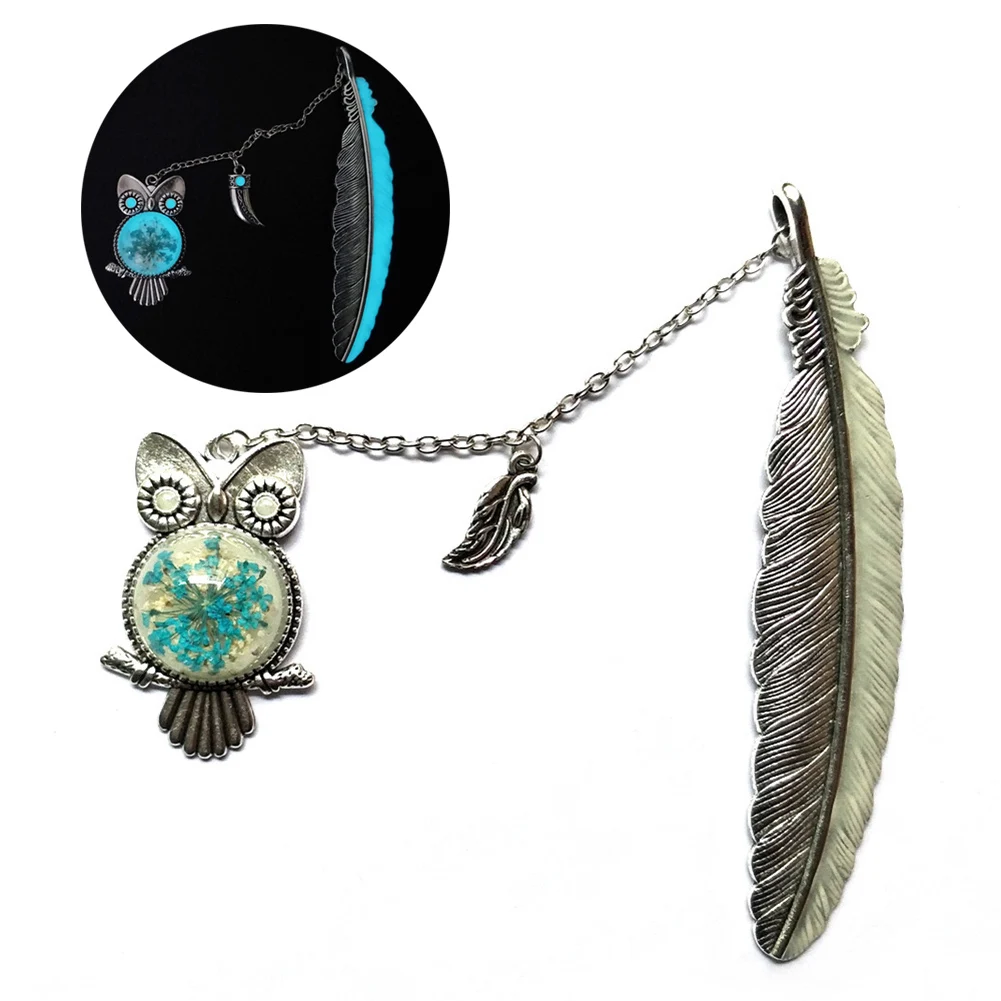 

Glow In The Dark Label Luminous Feather Owl Bookmark Read Maker Book Accessories