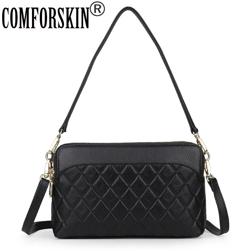 

COMFORSKIN Genuine Leather Women Messenger Bag Guarantee 100% Cowhide Ladies Handbag New Arrivals Large Capacity Shoulder Bags