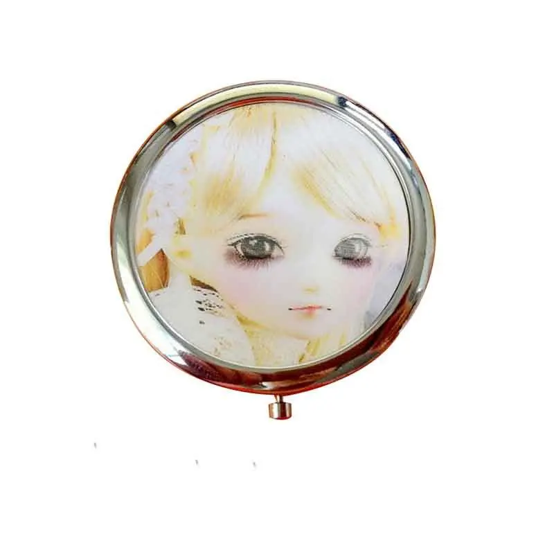 

Wholesale Circle Mirror Zinc Alloy Shell Packaging Light Weight Portable Make-up Mirror Pattern Diversity Can Be Printed Logo
