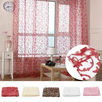 

New 1pcs Tulle Curtains Transparent Window Drapes Sheer Curtains Valance Bedroom Living Room Decoration Home Textile 270x100cm