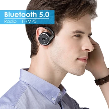 

Bluetooth V5.0 Earphones Neckband Ear Hook Ear Pads Headset with MIC Handsfree Waterproof for Android IOS Mobile Phones Sports