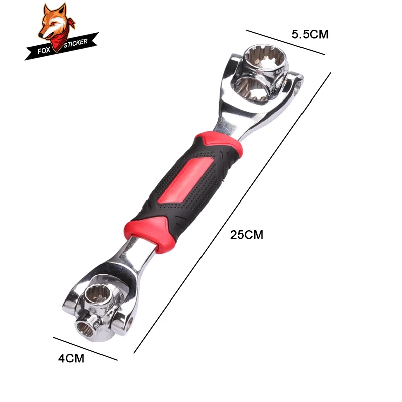 

8 In 1 Tiger Wrench Tools Socket Works with Spline Bolts Torx 360 Degree 6-Point Universial Furniture Car Repair 25cm Only Red