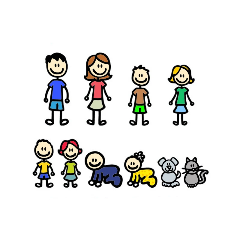 

DIY Body Car StickerAnime A Large Family 3D Car Cartoon Stickers Vinyl Car Sticker and Decals for Car Accessories,38cm*30cm