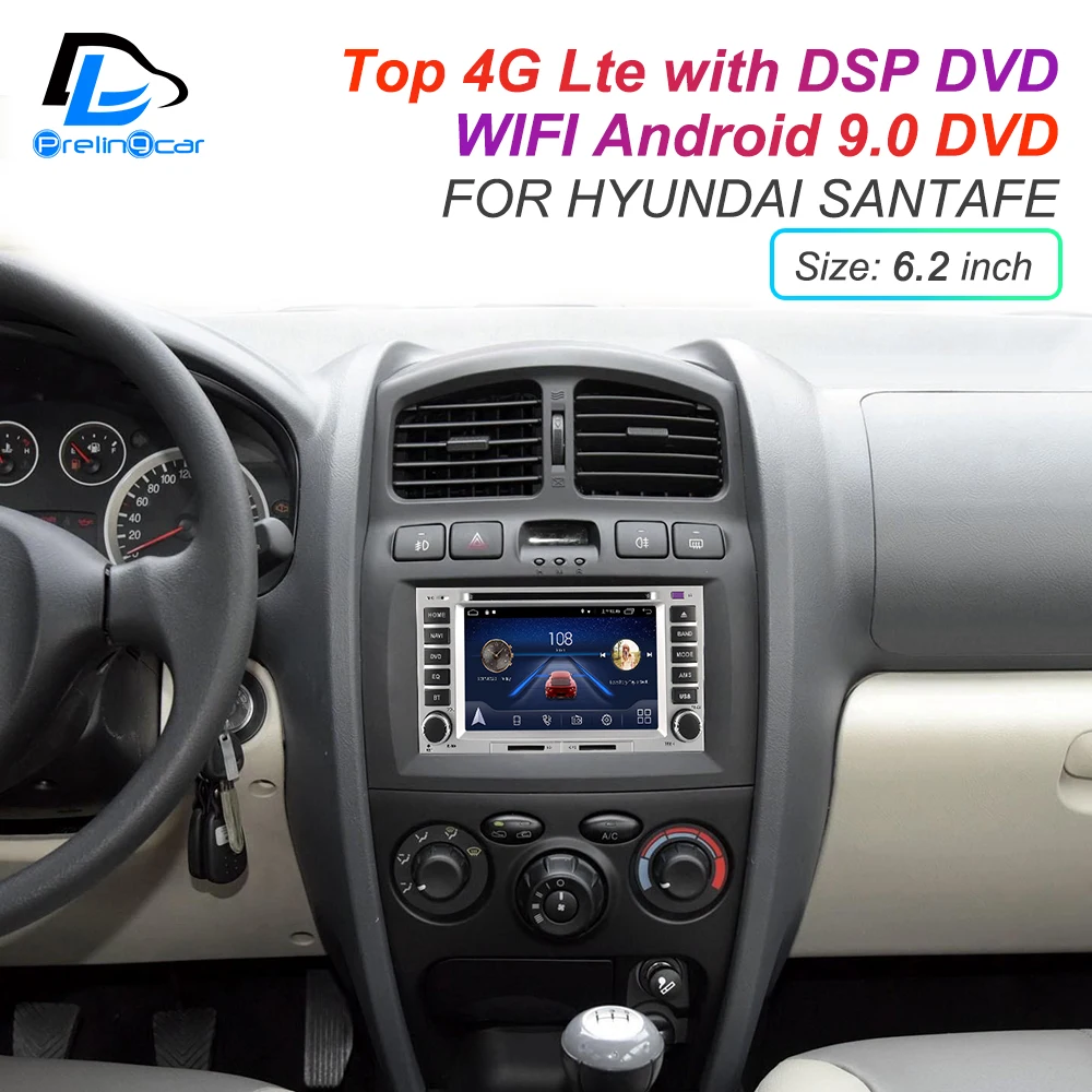 Ips экран DSP звук Android 9,0 2 DIN 4G Lte радио для hyundai santa fe gps dvd-плеер стерео навигация